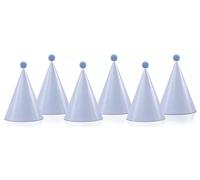 Hats with pompoms sky-blue (1 pkt / 6 pc.)