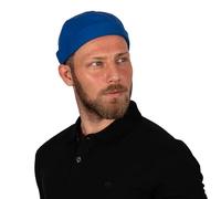 HATSQUARE - Berretto da Marinaio Unisex in Cotone, Senza Visiera, Motivo Teschio, Senza Visiera, con Risvolto per Uomo e Donna - Blu