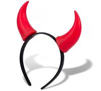 Hatstar Cerchietto rosso per capelli con corna del diavolo vampiro, per feste in costume, per uomo e donna, per Halloween, carnevale e carnevale