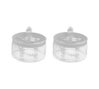 Hattba 2 barattoli scientifici piatti da 70 x 40 mm per misurazione di precisione e manutenzione orologiera, design a basso profilo, bottiglie da laboratorio a forma piatta