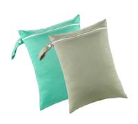 Hattba 2 sacchetti riutilizzabili impermeabili per pannolini, yoga, palestra, lavanderia, per viaggi, Grigio Verde Turchese, Bellezza di massa