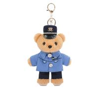 Hattba Adorabile portachiavi a forma di orso poliziotto, accessorio versatile con ciondolo a forma di orso alla moda