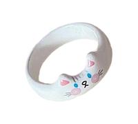 Hattba Anelli fatti a mano con gatti a tema animale, accessorio per donne e appassionati di moda Capodanno, 1.8-2cm, plastica/resina