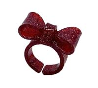 Hattba Anelli in resina Dumpy Anelli Acrilici Bowknot Estetico Alla Moda Colorato Aperto Dichiarazione Gioielli Bow Per Le Donne Resina Colorata Acrilico Dumpy Per Le Donne, Misura unica, come