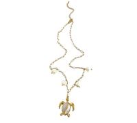 Hattba Collana alla moda con ciondolo a forma di tartaruga con ciondolo a forma di clavicola, design unico, collana da donna impilabile, gioielli per le donne