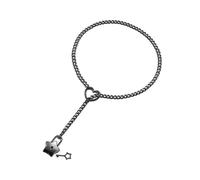 Hattba Collana con ciondolo a forma di cuore, lunghezza regolabile, in lega robusta, stile cubano, per donne alla moda, collana a forma di cuore, Misura unica, come descritto, come descritto