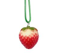 Hattba Collana con ciondolo a forma di fragola in resina, gioiello da festa, alla moda, semplice, regolabile, con ciondolo a forma di fragola, lunghezza regolabile, Grande, come descritto, come