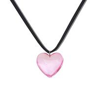 Hattba Collane con ciondolo a forma di cuore in resina Collane con ciondolo a forma di cuore da donna gioielli da donna uomo regali collana a cuore per coppie, Misura unica, come descritto, come