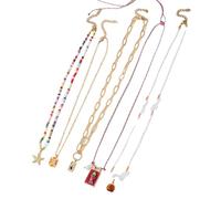 Hattba Confezione da 5 collane a forma di stella marina con perline irregolari, accessori per gioielli artigianali per donne alla moda
