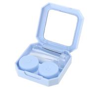 Hattba Custodia per lenti e strumento di rimozione, dimensioni compatte, in gomma, facile da trasportare, per applicare contatti in modo sicuro e portatile, Blu