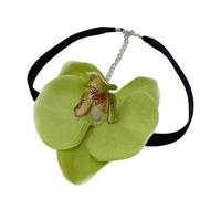 Hattba Femminile Fiore Collare Collana Tessuto Phalaenopsis Choker Fiore Simulato Collana Floreale Clavicola Catene Gioielli Tessuto Ciondolo, Misura unica, come descritto, come descritto