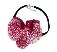Hattba Femminile Fiore Collare Collana Tessuto Phalaenopsis Choker Fiore Simulato Collana Floreale Clavicola Catene Gioielli Tessuto Ciondolo, Misura unica, come descritto, come descritto