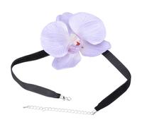 Hattba Femminile Fiore Collare Collana Tessuto Phalaenopsis Choker Fiore Simulato Collana Floreale Clavicola Catene Gioielli Tessuto Ciondolo, Misura unica, come descritto, come descritto