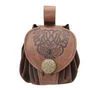 Hattba Marsupio medievale in rilievo PU Leather Cube Bag Side Pack Cosplay Borsa cambio vita Piccolo vecchio stile Marsupio Medievale Cubo Moneta Vecchi Stili Cintura Pu Leather Coin Purse per Cosplay