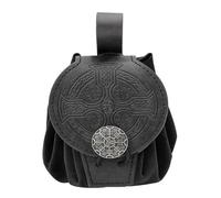 Hattba Marsupio medievale in rilievo PU Leather Cube Bag Side Pack Cosplay Borsa cambio vita Piccolo vecchio stile Marsupio Medievale Cubo Moneta Vecchi Stili Cintura Pu Leather Coin Purse per Cosplay