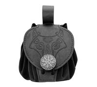 Hattba Marsupio medievale in rilievo PU Leather Cube Bag Side Pack Cosplay Borsa cambio vita Piccolo vecchio stile Marsupio Medievale Cubo Moneta Vecchi Stili Cintura Pu Leather Coin Purse per Cosplay