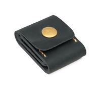 Hattba Porta plettro per chitarra, in pelle PU, organizer per plettro, custodia per plettro, custodia per plettri per chitarra, Nero , 6x4.6cm/2.36x1.81in
