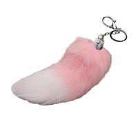 Hattba Portachiavi a forma di coda di volpe, elegante ciondolo a forma di coda di volpe, accessorio per borsa morbida