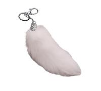 Hattba Portachiavi a forma di coda di volpe, elegante ciondolo a forma di coda di volpe, accessorio per borsa morbida