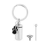 Hattba Portachiavi con urna per ceneri di cane e animali domestici, pietra portafortuna commemorativa per animali domestici