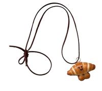 Hattba Realistico Bakery Charm Ciondolo Collane Con Pretzel Robusto Bagel Disegni Moda Acceossory Per Look Alla Moda Stili Artistica Collane, Misura unica, come descritto, come descritto