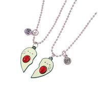 Hattba Set di 2 collane con ciondolo a forma di avocado, con ciondolo a forma di avocado, collana con ciondolo a forma di cuore dell'amicizia, collana da donna, Misura unica, come descritto, come