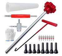 Hattba Set di strumenti per l'installazione di valvole per pneumatici, resistente alla ruggine, set di strumenti per la riparazione rapida e facile di vari modelli di veicoli, design ergonomico