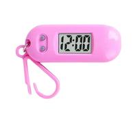 Hattba Sporty LED Digital Keychain Pocket Watch Orologio in miniatura per studenti e bambini Pratico zaino da viaggio accessorio, Fucsia, 6.5*2.5*1.2cm