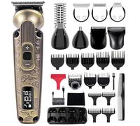 Hatteker Rasoio per barba da uomo, 8 in 1, velocità regolabile, impermeabile, rasoio elettrico, senza fili, kit regalo per viso, naso e corpo (bronzo)