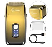 Hatteker Triple Blades Rasoio elettrico Rasoio elettrico per uomo Close Bald Barber Shaver Trimmer Waterproof Wet & Dry, Cordless, Gold
