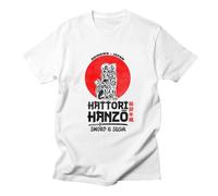 Hattori Hanzo Men Tees T-Shirts Cool Casual Apparel Fashion Quentin Tarantino Samurai Okinawa Japan Japanese Movie White XXL