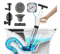 HaTur Pompa Stura scarichi a Pressione Stantuffo per WC Sturalavandini a Pressione Sturatubi ad Aria Compressa Stura WC con 3 Ventose per Disintasare WC Lavello Vasca Scarico a Pavimento