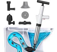HaTur Pompa Stura scarichi a Pressione Stantuffo per WC Sturalavandini a Pressione Sturatubi ad Aria Compressa Stura WC con 3 Ventose per Disintasare WC Lavello Vasca Scarico a Pavimento