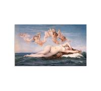 Hau3sh3a Alexander Cabanel Quadro Riproduzione su tela Telaio La nascita di Venere Stampa Artistica da Parete su tela Dipinto Decorazione Soggiorno Moderno85x50cm(33x20in) Senza cornice