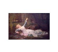 Hau3sh3a Alexander Cabanel Quadro Riproduzione su tela Telaio Ofelia Stampa Artistica da Parete su tela Dipinto Decorazione Soggiorno Moderno50x30cm(20x12in) Senza cornice