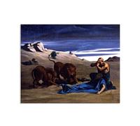 Hau3sh3a Alexander Cabanel Quadro Riproduzione su tela Telaio Paul il primo eremita con leoni Stampa Artistica da Parete su tela Dipinto Decorazione Soggiorno Moderno50x40cm(20x16in) Senza cornice