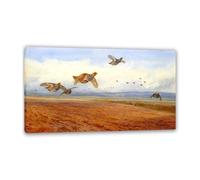 Hau3sh3a Archibald Thorburn Stampa su tela Partridge grigio in volo Quadro Riproduzione su tela Telaio Uccelli Poster Decorazione Parete Soggiorno Camera da Letto85x50cm(33x20in) Con cornice