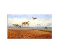 Hau3sh3a Archibald Thorburn Stampa su tela Partridge grigio in volo Quadro Riproduzione su tela Telaio Uccelli Poster Decorazione Parete Soggiorno Camera da Letto70x40cm(28x16in) Senza cornice