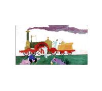 Hau3sh3a Lionel Feininger Poster Locomotiva con la grande ruota I Quadro su tela Riproduzione di Dipinti Famosi su tela Quadri Astratti per Decorazioni da Parete Immagini70x40cm(28x16in) Solo tela