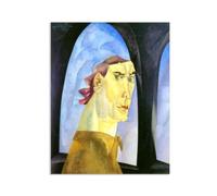 Hau3sh3a Lionel Feininger Stampe su tela Autoritratto Riproduzione Quadri Famosi Camera da Letto Quadri Moderni Astratti Soggiorno su tela65x50cm(26x19in) Solo tela