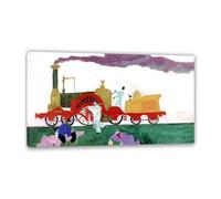 Hau3sh3a Lionel Feininger Stampe su tela Locomotiva con la grande ruota I Riproduzione Quadri Famosi Camera da Letto Quadri Moderni Astratti Soggiorno su tela135x80cm(53x31in) Cornice interna
