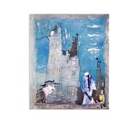 Hau3sh3a Lionel Feininger Stampe su tela Montmartre, Parigi Riproduzione Quadri Famosi Camera da Letto Quadri Moderni Astratti Soggiorno su tela40x30cm(16x12in) Solo tela