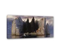 Hau3sh3a Riproduzione Del Quadro ad Olio L'isola dei morti Stampe su Tela Quadri Famosi Poster Soggiorno Moderno Stampa GicléE su tela100x50cm(40x20in) Cornice interna