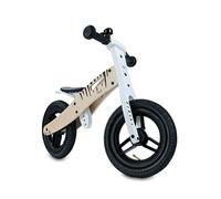 hauck Bici Senza Pedali Balance N Ride - Bicicletta Bambini Legno (Testato FSC®) dai 2 Anni Fino a 20Kg - Sella Regolabile, Ruote 12" e Campanello - Maniglia per Trasporto, Senza Pedali - Zebra