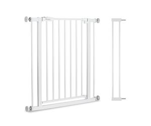 hauck Cancelletto di Sicurezza con Prolunga da 9 cm, senza Fori, White | Larghezza regolabile 84-89 cm con viti di fissaggio, apertura bidirezionale una mano, per bambini e cani in casa, senza fori