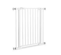 hauck Cancelletto di Sicurezza Porta con Soglia Piatta, White | Larghezza regolabile 75-80 cm con viti di fissaggio, apertura bidirezionale una mano, per bambini e cani in casa, senza fori