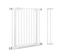hauck Cancelletto di Sicurezza per Bambini Clear Step Autoclose 2 Set con Prolunga da 9cm - Cancelletto Sicurezza Bimbi con Base Piatta, Da 84-89 cm - Chiusura Automatica, Nessun Foro - Bianco