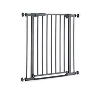 hauck Cancelletto Sicurezza Chiusura Automatica e Soglia Piatta, Dark Grey | Larghezza regolabile 75-80 cm con viti di fissaggio, apertura bidirezionale una mano, per bambini e cani in casa, senza fori