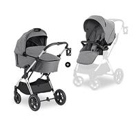 hauck Carrozzina Per Neonati Vision X Set - Passeggino e Navicella Neonato, dalla Nascita fino a 22 kg - Passeggino Reversibile con Coprigambe, Ruote di Gomma - Pieghevole e Compatto - Grigio Melange