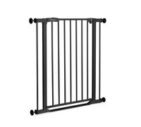 hauck Cancelletto di Sicurezza per Bambini Clear Step 2 - Cancelletto per Bambini con Base Piatta, per Aperture da 75-80cm, Apertura con Una Mano, Chiusura Manuale, Senza Forare - Metallo, Nero